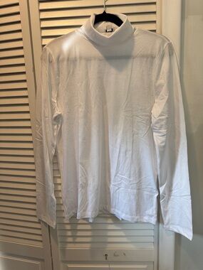 J. Crew White Long Sleeve Turtleneck Shirt